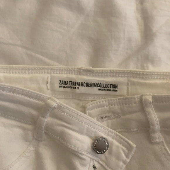 Zara High Waist White Skinny Jeans Size 02 - Picture 3 of 3